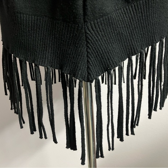 Estrna Jane Women’s Pullover/Crew/Fringed Sweater, Large*, Black, Tight Knit - Picture 6 of 6